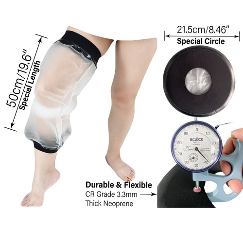 76pcs KEEFITT KT1180-M1 Adult Knee Cast Cover for Shower Waterproof TPU Shower Bandage and Cast Protector for Knee Replacement Surgery, Wound, Burns Watertight Protection Reusable