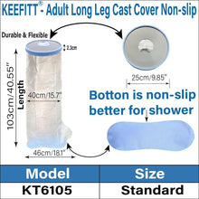 Load image into Gallery viewer, Adult Leg Cast Protector for Shower KT6105 Waterproof Shower Bandage and Cast Cover with Non-Slip Padding Bottom, Full Leg Watertight Protection to Broken Leg, Knee, Foot, Ankle Wound, Burns