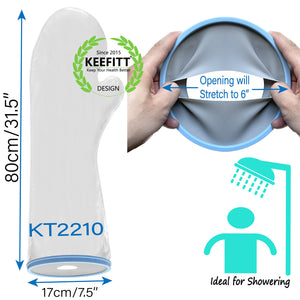 KEEFITT KT2210 Adult Arm Cast Shower Cover Waterproof, Watertight Hand Bandage Shower Bag for Cast, Surgery and Wound Reusable
