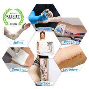 KEEFITT KT2101 Adult Arm Shower Protector Waterproof Cast Cover for Shower, Watertight Cast Shower Bag for Full Long Hand Cast, Surgery and Wound Reusable