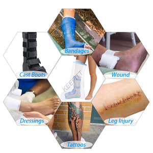 KEEFITT KT2103-WL Extra Wide Adult Short Leg Boot Cast Cover Waterproof Shower Bandage bag 100% Reusable