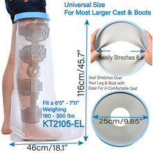 Load image into Gallery viewer, KEEFITT KT2015-EL Adult Full Long Leg Cast Cover for Shower Protector Waterproof Cast Shower Bag For Broken Leg Thigh Boot Wound Bandage Reusable