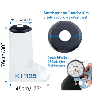 KEEFITT KT1195 Adult Short Leg Cast Cover Waterproof Shower Bandage bag 100% Reusable