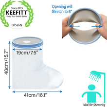 Load image into Gallery viewer, KEEFITT KT2102 Adult Foot Shower Protector Ankle Cast Cover for Shower, Waterproof Cast Shower Bag for Foot Cast, Surgery and Wound