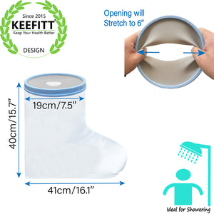 KEEFITT KT2102 Adult Foot Shower Protector Ankle Cast Cover for Shower, Waterproof Cast Shower Bag for Foot Cast, Surgery and Wound