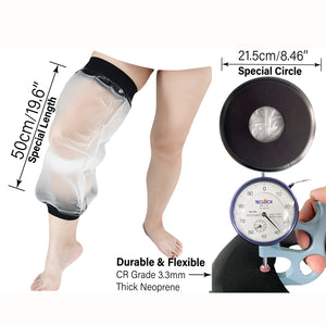 Adult Knee Cast Cover for Shower Normal Waterproof TPU Shower Bandage and Cast Protector for Knee Replacement Surgery, Wound, Burns Watertight Protection Reusable