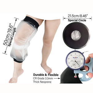 KEEFITT KT1180-L Adult Knee Cast Cover for Shower Large Size, Waterproof Knee Shower Protector for Knee Replacement Surgery, Wound, Burns Reusable New Upgraded
