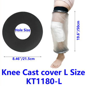 KEEFITT KT1180-L Adult Knee Cast Cover for Shower Large Size, Waterproof Knee Shower Protector for Knee Replacement Surgery, Wound, Burns Reusable New Upgraded