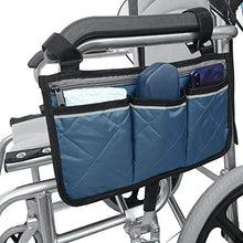 Load image into Gallery viewer, Wheelchair Side Bag with Pouches and Reflective Stripe Wheelchair Armrest Side Organizer for Electric Wheelchairs Manual Wheelchair Lightweight