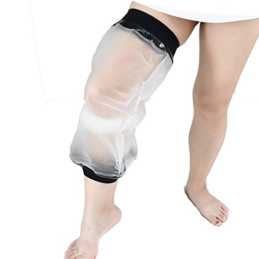 Knee Cast Cover For Shower - Waterproof Protector For Knee Surgery, Wounds, Burns - Reusable, Latex-Free